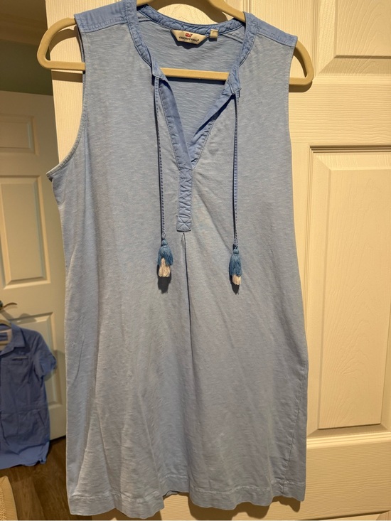 Vineyard Vines Tops - Vineyard Vines Light Blue Tassel V-Neck Sleeveless Tunic